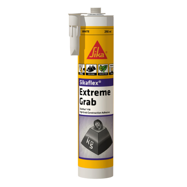 Sikaflex -118 Extreme Grab White Construction Adhesive 12 x 290ml Cartridge