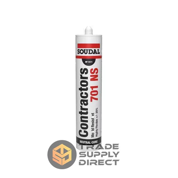 Soudal Contractors 701 NS Silicone Sealant 24 x 300ml Ctg