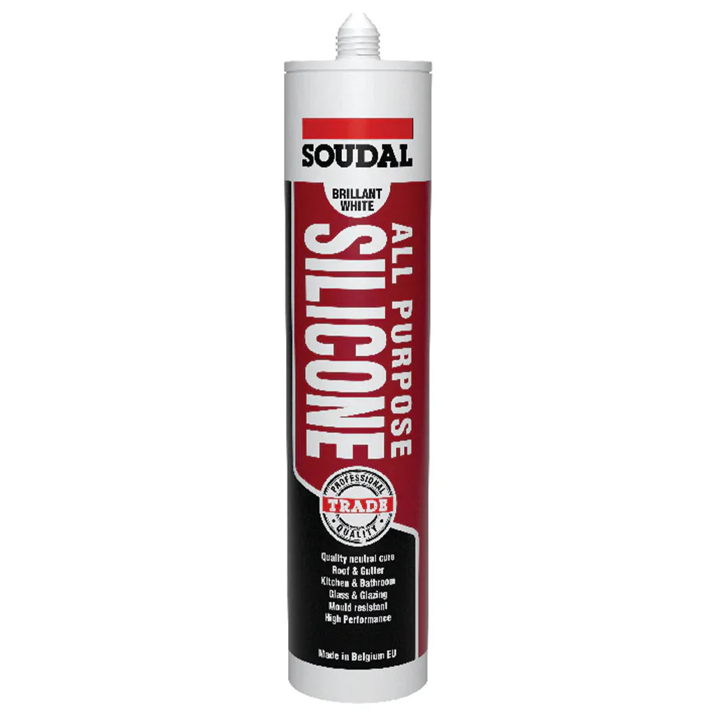 Soudal All Purpose Neutral Cure Silicone Sealant 12 x 300ml Cartridge